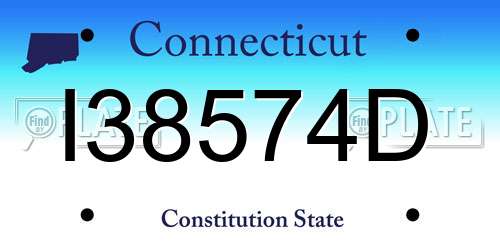 I38574D Connecticut License Plate