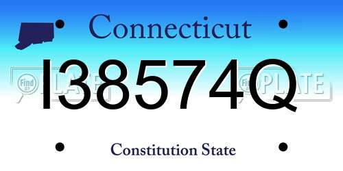 I38574Q Connecticut License Plate