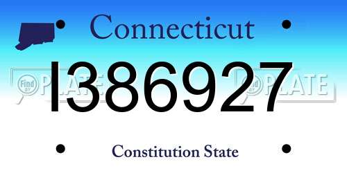 I386927 Connecticut License Plate
