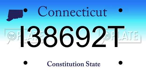 I38692T Connecticut License Plate