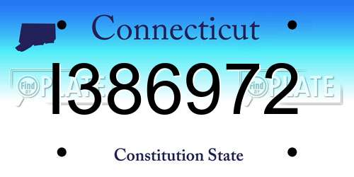 I386972 Connecticut License Plate