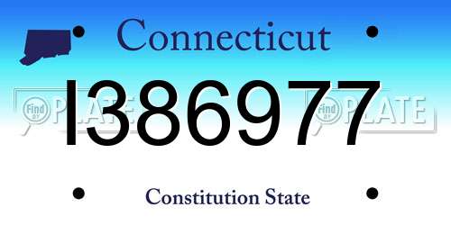 I386977 Connecticut License Plate
