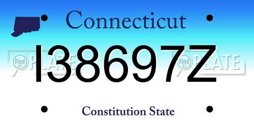 I38697Z Connecticut License Plate