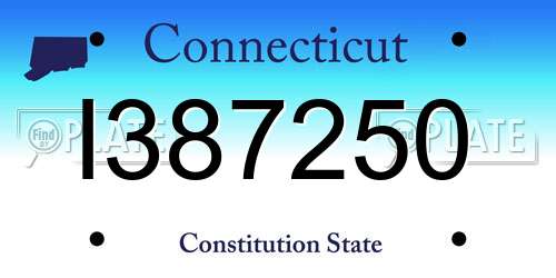 I387250 Connecticut License Plate