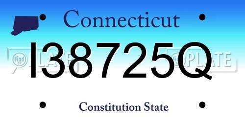 I38725Q Connecticut License Plate