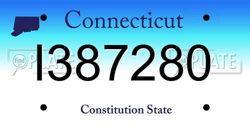 I387280 Connecticut License Plate