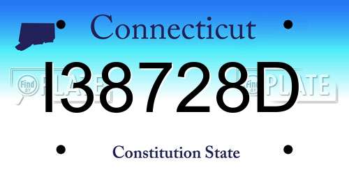 I38728D Connecticut License Plate