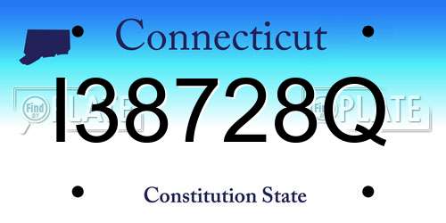 I38728Q Connecticut License Plate