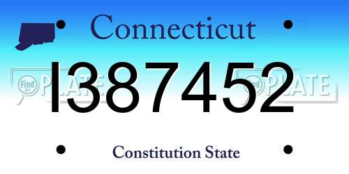 I387452 Connecticut License Plate