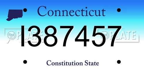 I387457 Connecticut License Plate