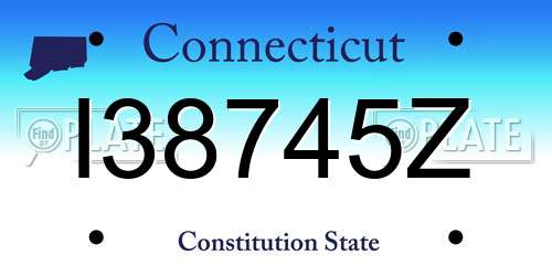I38745Z Connecticut License Plate