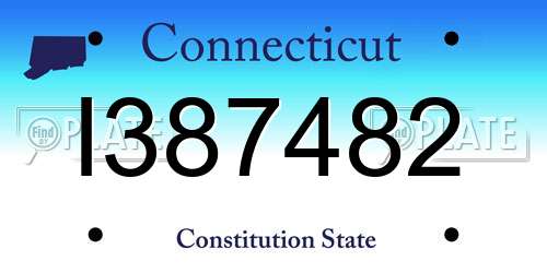 I387482 Connecticut License Plate