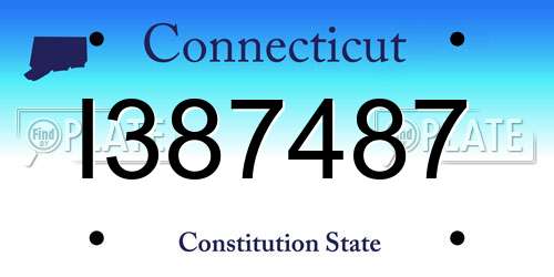 I387487 Connecticut License Plate