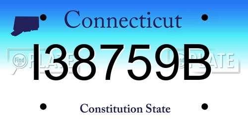 I38759B Connecticut License Plate