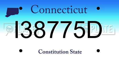 I38775D Connecticut License Plate