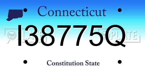 I38775Q Connecticut License Plate