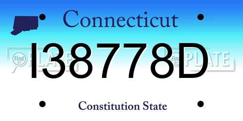 I38778D Connecticut License Plate