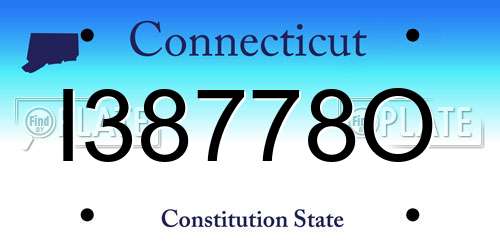I38778O Connecticut License Plate