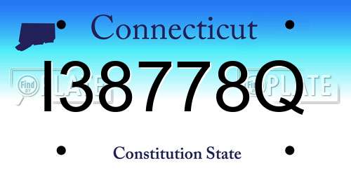 I38778Q Connecticut License Plate