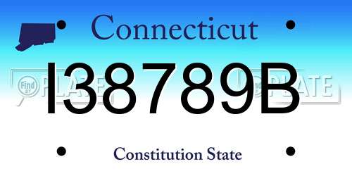 I38789B Connecticut License Plate