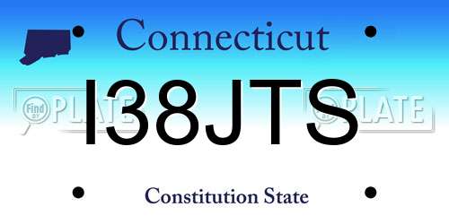 I38JTS Connecticut License Plate