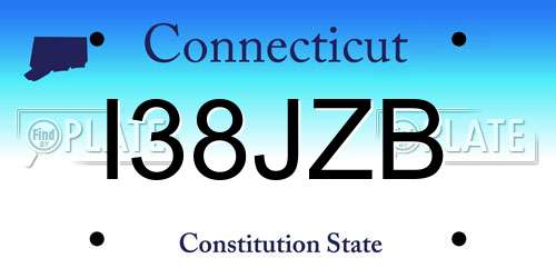 I38JZB Connecticut License Plate
