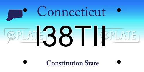 I38TII Connecticut License Plate