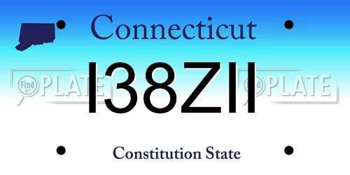 I38ZII Connecticut License Plate