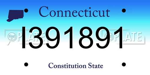 I391891 Connecticut License Plate