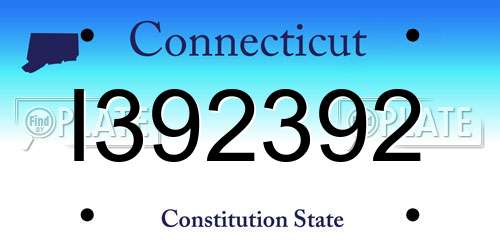 I392392 Connecticut License Plate