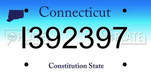 I392397 Connecticut License Plate