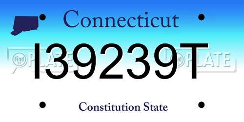 I39239T Connecticut License Plate
