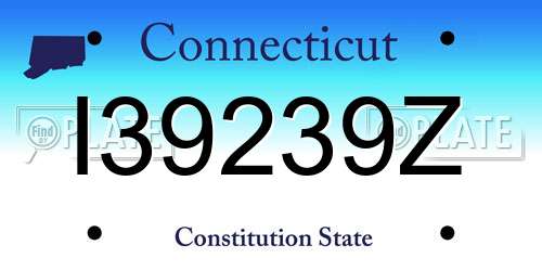 I39239Z Connecticut License Plate