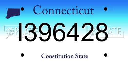 I396428 Connecticut License Plate