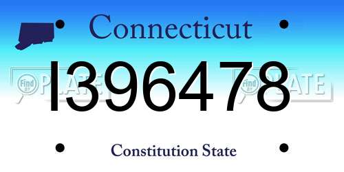 I396478 Connecticut License Plate