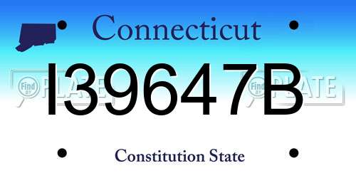 I39647B Connecticut License Plate