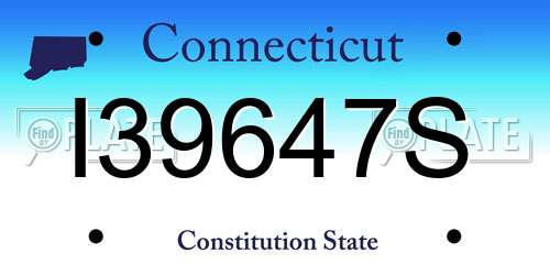 I39647S Connecticut License Plate