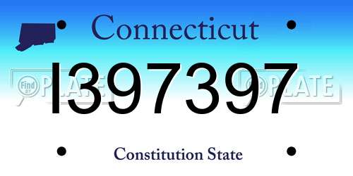 I397397 Connecticut License Plate