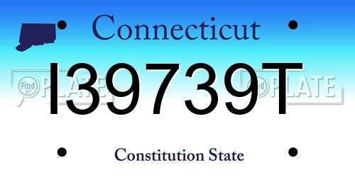 I39739T Connecticut License Plate