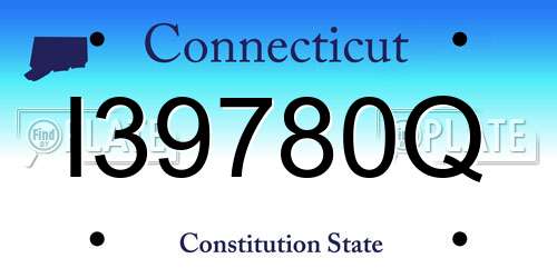 I39780Q Connecticut License Plate