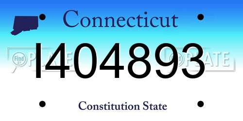 I404893 Connecticut License Plate