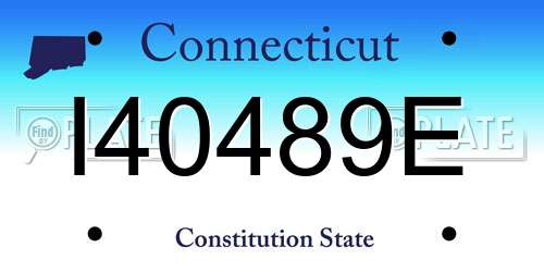 I40489E Connecticut License Plate