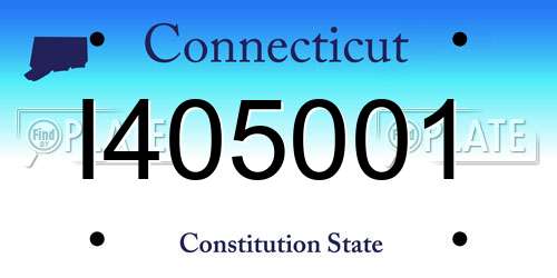 I405001 Connecticut License Plate