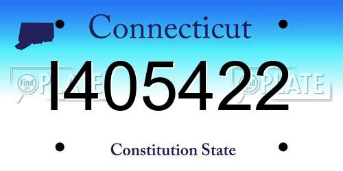 I405422 Connecticut License Plate
