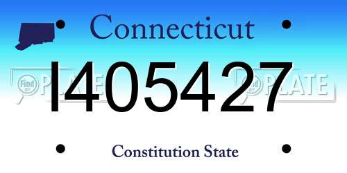 I405427 Connecticut License Plate