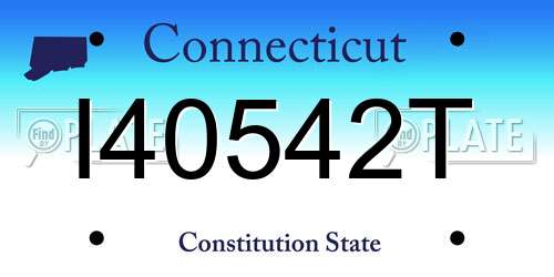 I40542T Connecticut License Plate
