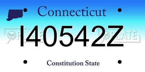 I40542Z Connecticut License Plate
