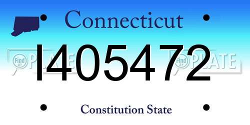 I405472 Connecticut License Plate