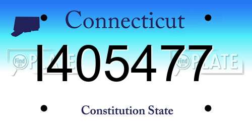 I405477 Connecticut License Plate