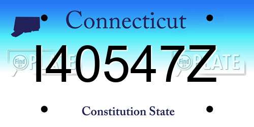 I40547Z Connecticut License Plate